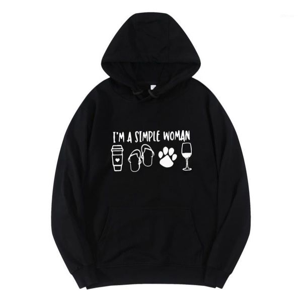 

i'm a simple women letter cotton men's hoodie 2020 new spring autumn casual men hoodie sweatshirt men's punk hoody for man/wo, Black