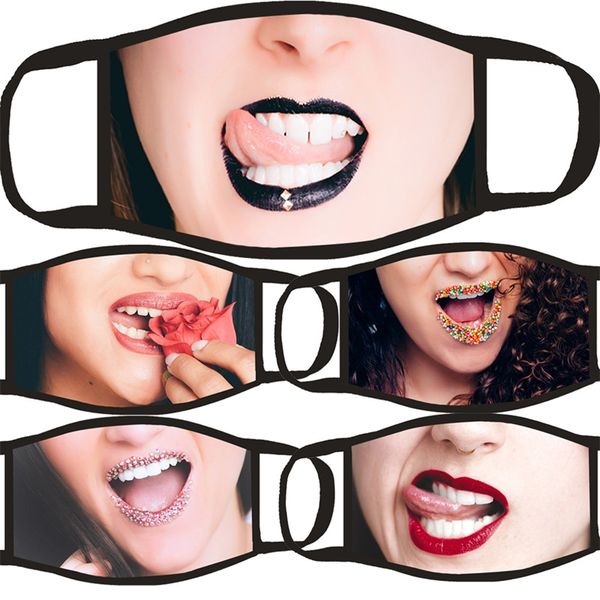 

fashion face mask faces printing dustproof ear hanging type polychromatic various styles smile mouth protective mouths masks 4 3klb k2