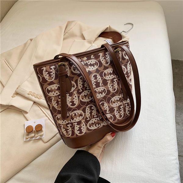

dklmb korean trend prin hand bag ted women's with large capacity and versatile contrast color one shoulder shoulder fashion new portabl