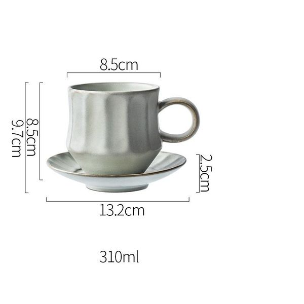 

chanshova 225 to 350ml retro craft threaded ceramic coffee cup and saucer set porcelain threaded milk tea cup set h323 jllroz