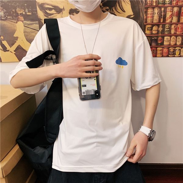 

gftbb sleeve summer new 2020 ins short lovers t-shirt men's coat t-shirt versatile harajuku korean fashion loose m5hbq, Blue