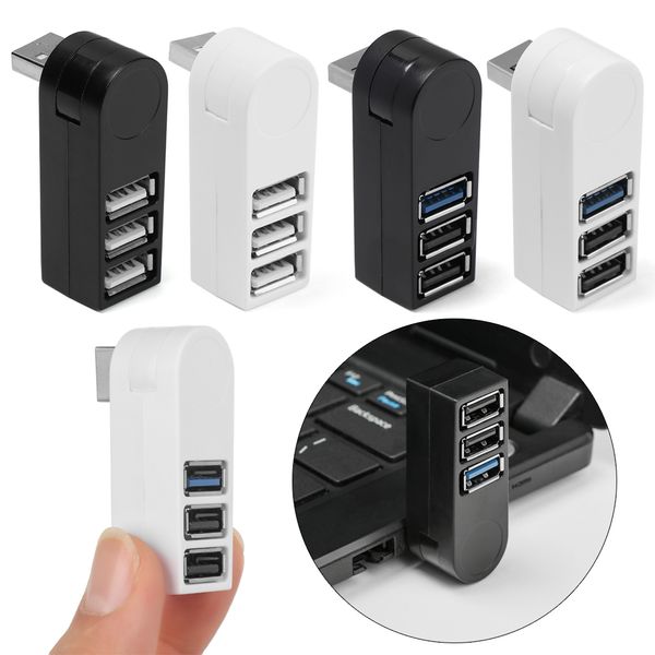 Universale Mini Girevole 3 Porte USB 3.0 Hub Trasferimento Dati Ad Alta Velocità Splitter Box Adattatore USB Espansore Per PC Laptop MacBook Pro