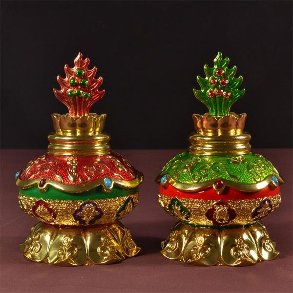 

nepal high grade alloy lotus treasured vase fantastic exquisite colored drawing buddhism supplies gorgeous carving decoration
