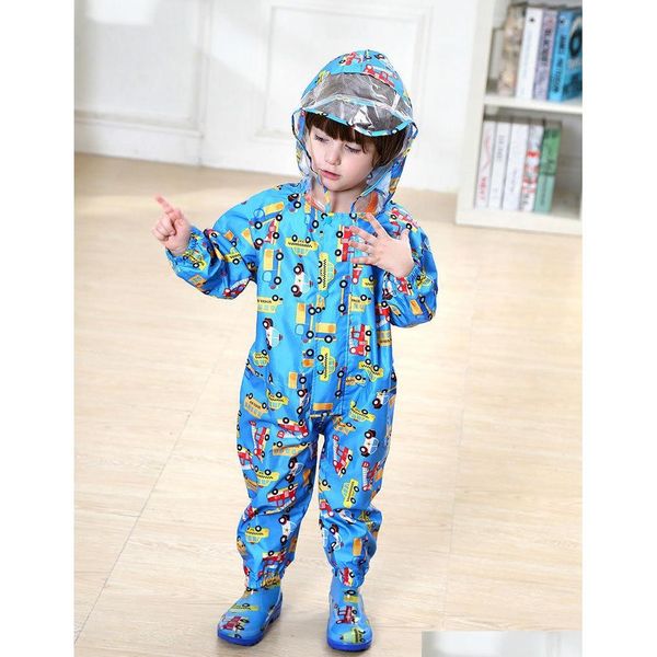 

children cartoon raincoat kids jumpsuit rainwear raincover for children baby boys girls waterpro qylolu garden2010