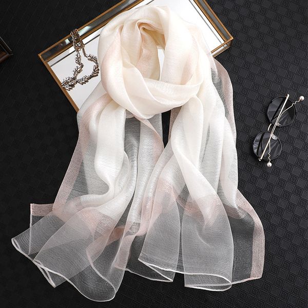 

vipwinter women's spring scarves silk thin and shawls versatile mulberry dual-use, wear autumn style fashion mvp, Blue;gray