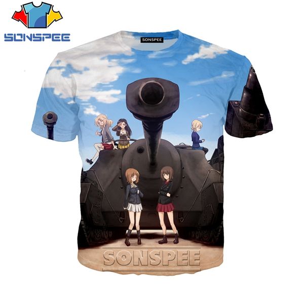 

girls und panzer cool girls 3d print shirts hentai funny kawaii men clothing