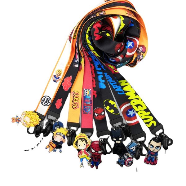 5 Pz/set Cartoon Anime Cute Neck Strap Cordini chiavi Carta D'IDENTITÀ Cinghia Del Telefono Mobile Badge Holder Corda Catena Chiave accessori portachiavi fai da te