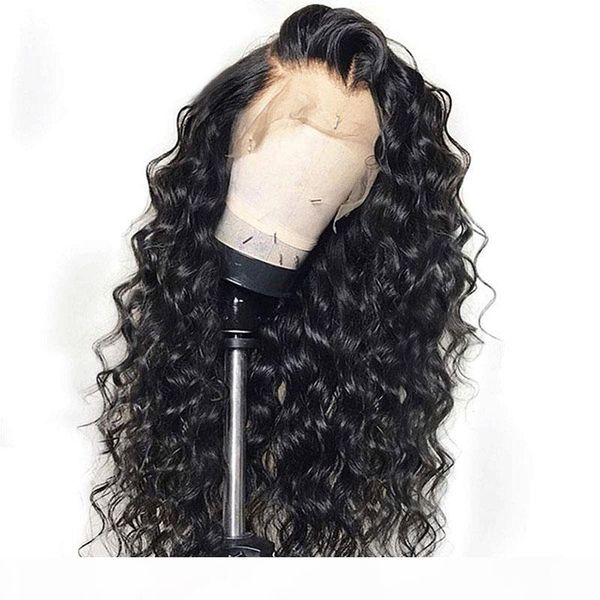 

brazilian remy hair pre plucked curly lace front wigs human hair 180% density glueless loose curly human hair full lace wigs for women, Black;brown