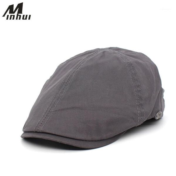 

Minhui 2020 New Autumn Cotton Beret Cap Men Flat Gorras Casual Peaked Caps Embroidery Berets Hats Casquette Cap1, Blue;gray
