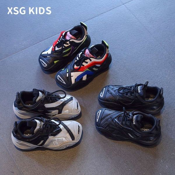 

boys' chao brand sports 2020 autumn new net red light casual girls' antiskid children's sho, Black;red