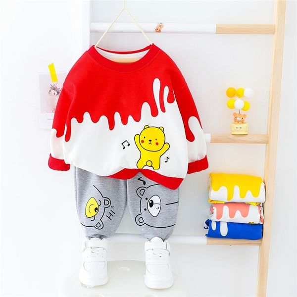

hylkidhuose 2020 spring baby girls boys clothing sets cartoon sports casual t shirt pants toddler infant clothes child clothing lj201223, White