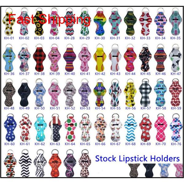

neoprene keychain sports printed chapstick holder leopard keychains wrap lipstick holders lip cover keyrings party favor gift x628fz lfk2g