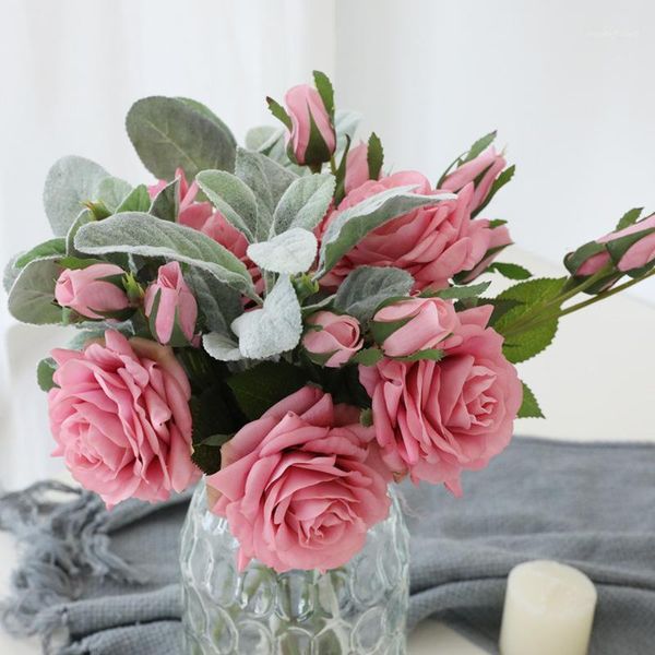 

hvayi beauty real touch flowers latex roses flower artificial branch fake flower bridal mariage decorate for wedding home decor1