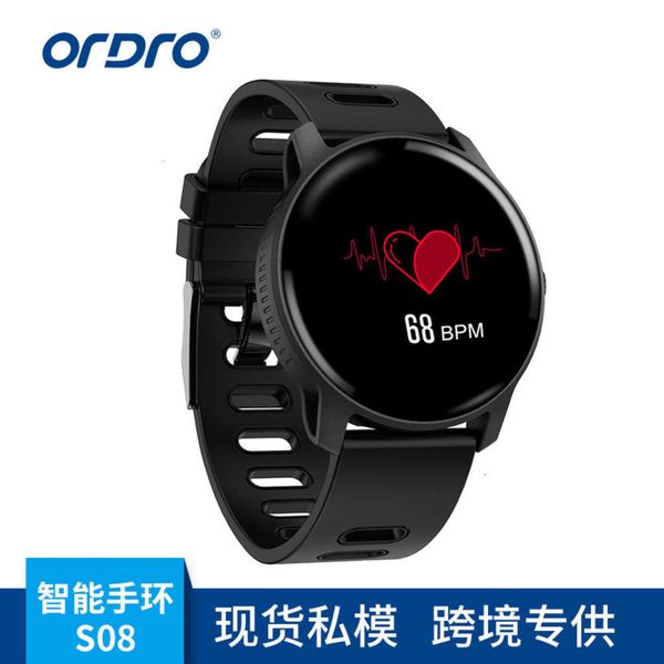 

heart new s08 watch bracelet smart rate waterproof reminder step multiple movement mod 9x0c, Blue