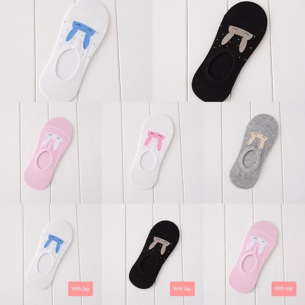 

область члена b20014 невидимого sockssilicone socksfemale мультфильма большого уха розового кролик женских носки без силикона скольжения мел, Black