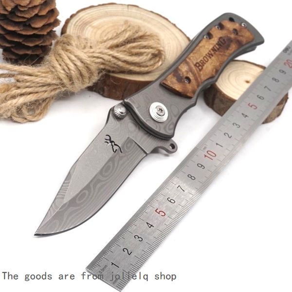 

blade brown knife folding 339 knife tactical survival hardened 440c 56hrc pocket hunting knives wood handle outdoor multi tool cb9pb qynf