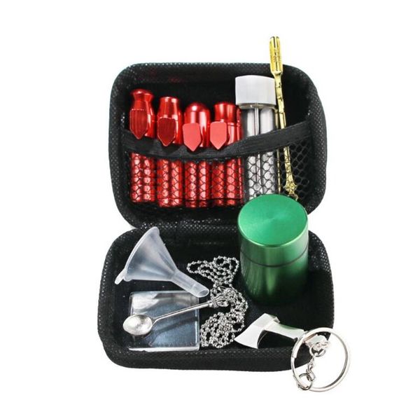 

travel snuff portable set bottle snuff smoking set storage cigarette 12 bullet metal kit bottle storage nail spoon metal tank ahd21 jdaov