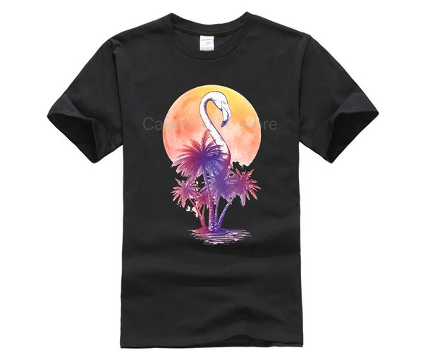 

sport men's cool short sleeve t shirt flamingo island printed fashion cool for men white cool sports man's t shirt