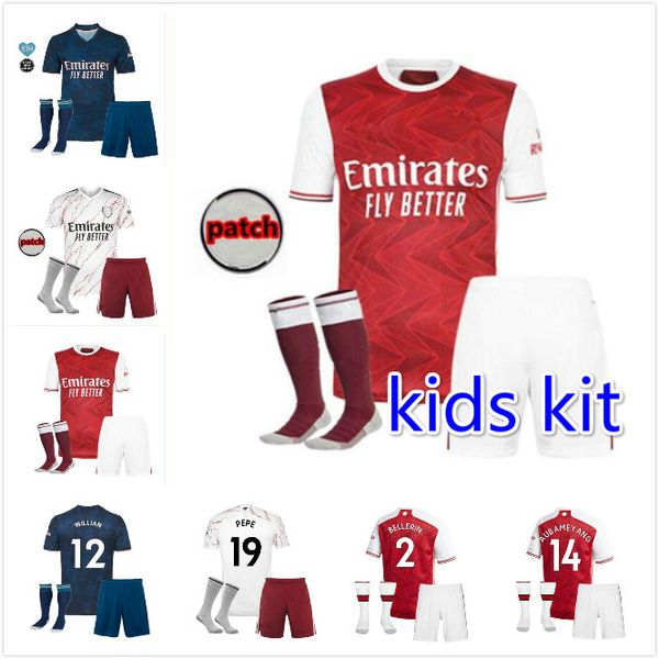 

kids kit 2020 2021 gunners soccer jersey 20 21 saka pepe nicolas ceballos henry guendouzi sokratis maitland-niles tierney football shirt, Black;yellow