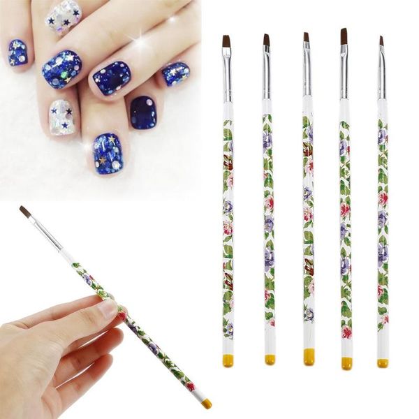 

nail brushes 5pcs uv gel acrylic nail art brush painting pen set design manicure tools women, Yellow