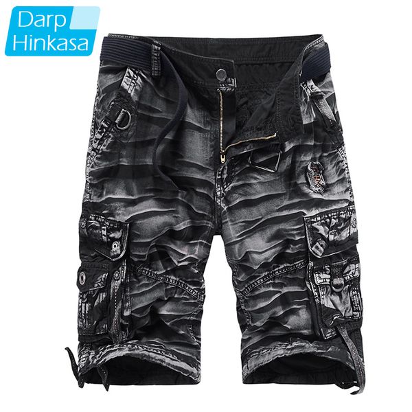 

darphinkasa men cargo shorts casual loose shorts cotton military overalls men camouflage tie-dye shorts plus size 1102, White;black