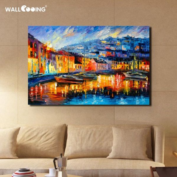 

paintings 100% hand-painted landscape oil painting venice on canvas abstract italy yellow wall art pictures for living room