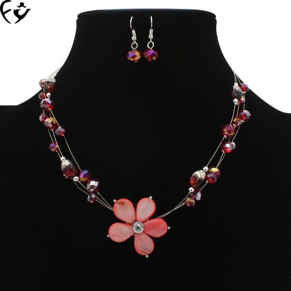 

euramerican joker crystal item multilayer flower short paragraph necklace fy18084217, Silver