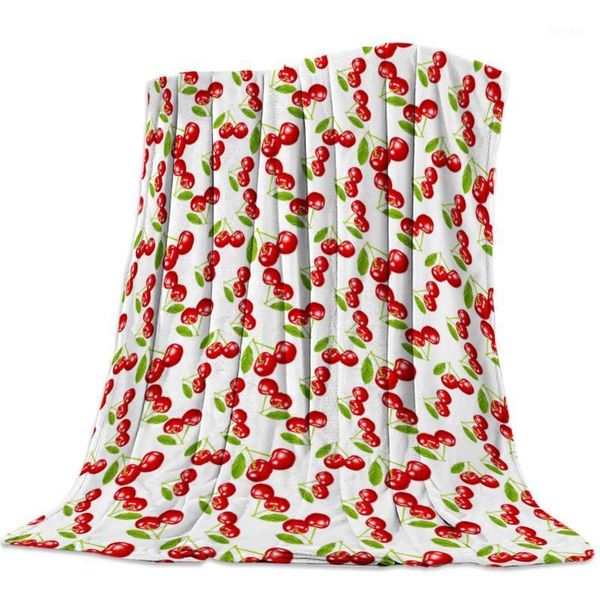 

flannel blanket for bed fruit cherry texture throw blanket portable soft warm sofa bed sheets1