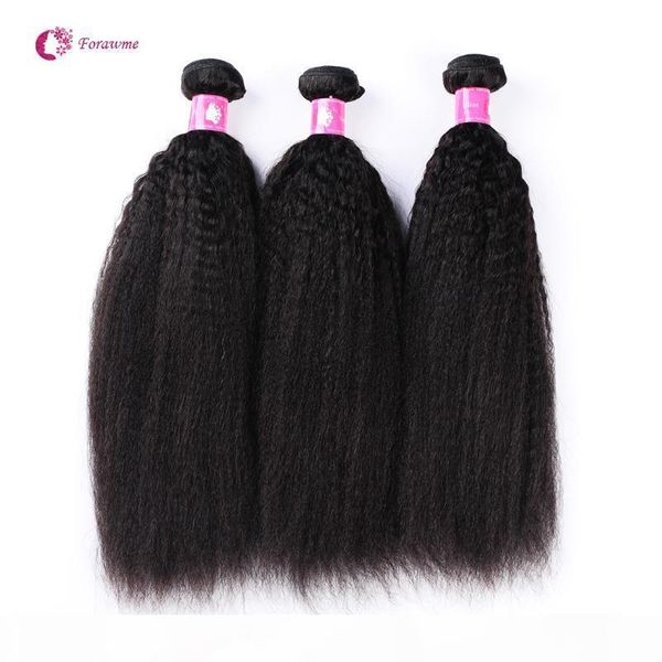 

virgin brazilian kinky straight hair weave 1b black remy coarse yaki hair weft 3 bundles lot forawme human hair afro weave ing