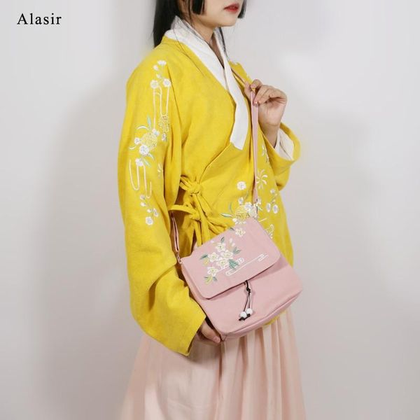 

alasir cotton and linen women shoulder bags canvas embroidered artsy girls chinese style small flap bag beading crossbodybags