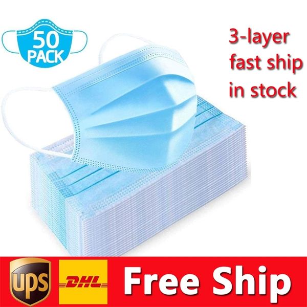 

factoryi68smask dhl 3-layer non-woven face disposable masks protection and personal health masks face sanitary mask f