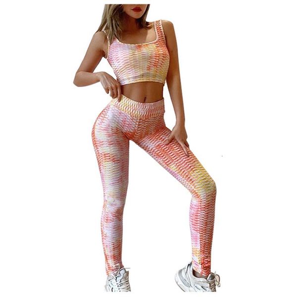 

women's hip tie print sports yoga suit sports vest suit woman fitness and leggings sportswear gym jan 19th, White;black