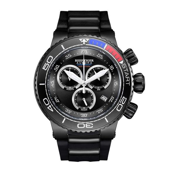 

men chronograph watch,mens sport wrist watches reef tiger luminous casual waterproof quartz wristwatch erkek kol saati rga3168 t200409, Slivery;brown