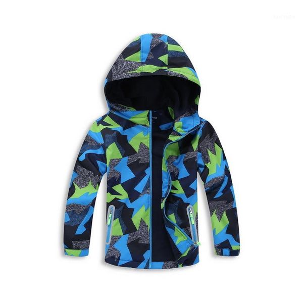 

outdoor jackets&hoodies 2021 spring boy fan ribbon hat plus velvet windproof waterproof windbreaker hiking assault jacket1, Blue;black