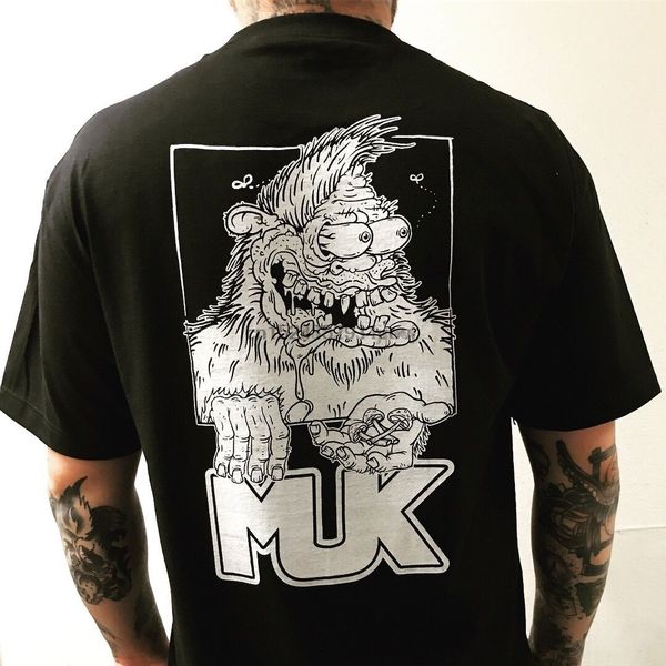 

bigfoot shrooms muk skateboards t shirt size large rat fink style sport hooded sweatshirt hoodie