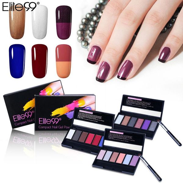 

elite99 compact nail gel powder pearl color series thermal color-changing nail art decor gift box for diy art design, Red;pink