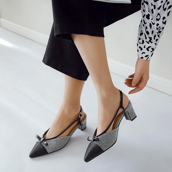 

women pumps ankle strap thick heel 2021 shoes women square toe mid heels dress work comfortable ladies shoes size33-43, Black
