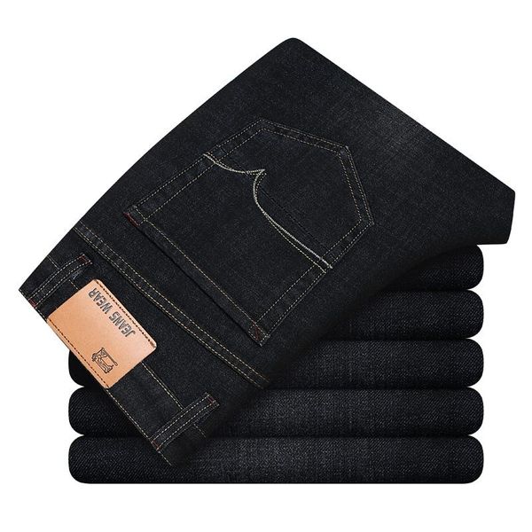 

men's jeans spring denim trousers male blue black brand plus size 38 40 classic style business stretch fashion,1109