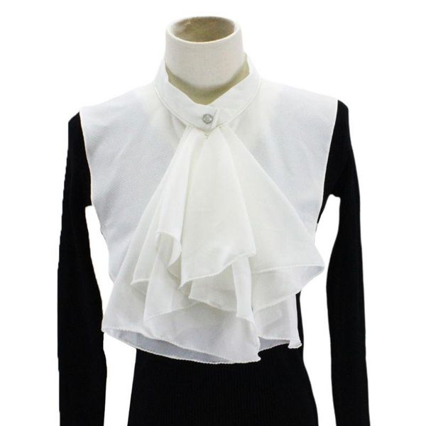 

women vintage ruffles bowknot half shirt blouse chiffon false fake collar, Blue;purple