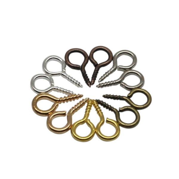 

350pcs mini screw eye pins pearl beads screw threaded hooks eyelets clasps for bracelet diy earrings jewelry making jllhbu, Silver