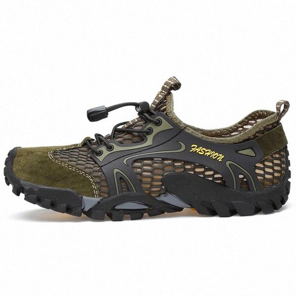 

summer breathable men hiking shoes suede + mesh outdoor men sneakers climbing shoes sport quick-dry water #ir9s
