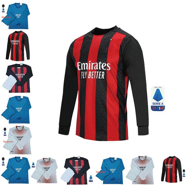 

20 21 ac jersey milan rossoneri fans soccer player jerseys ibrahimovic tonali rebic romagnoli çalhanoglu football kids uniformi polo, Black;yellow