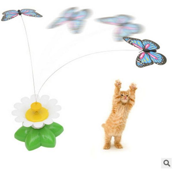 

cat toys 1 pcs lectric rotating colorful butterfly funny dog bird pet trainning toy for kitten cats intelligence#yl