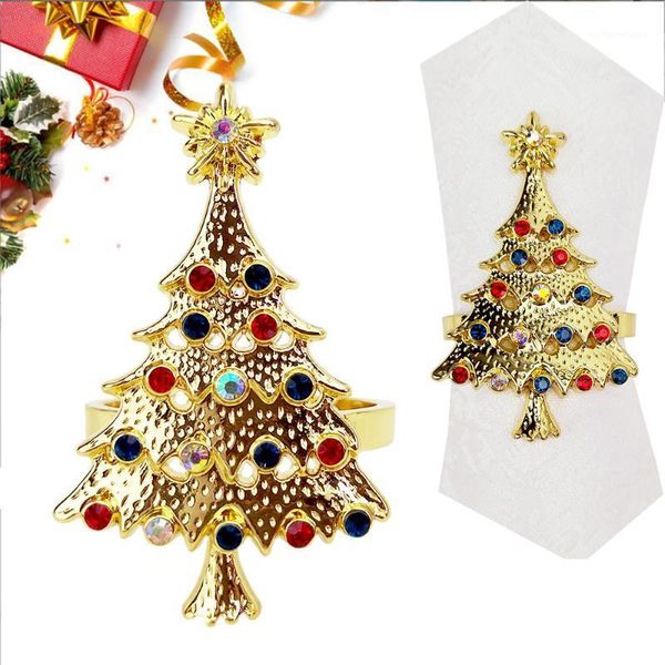 

christmas tree design napkin rings metal gold napkin buckle ring l restaurant wedding party west dinner table decro1