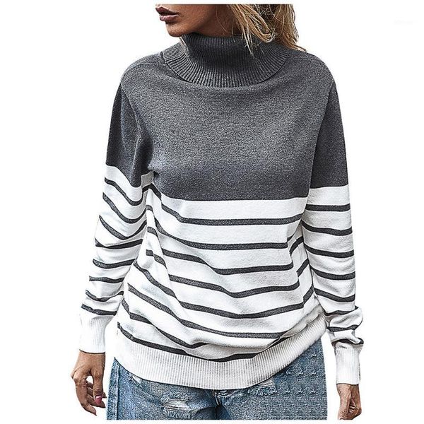

turtleneck women sweater autumn winter long sleeve jumper 2021 knitted loose fashion pullover femme1, White;black
