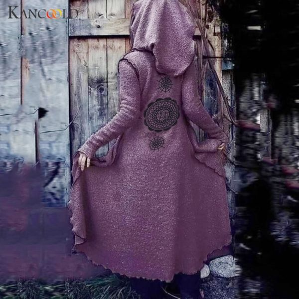 

kancoold coats women teddy lazy open front print back long length teddy velvet hoodie jacket fashion new coat women dec9 201028, Black;brown