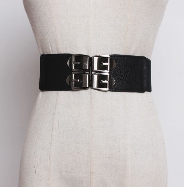 

women's runway fashion pu leather elasticcummerbunds female vintage dress corsets waistband belts decoration wide belt r3347 j1209, Black;brown