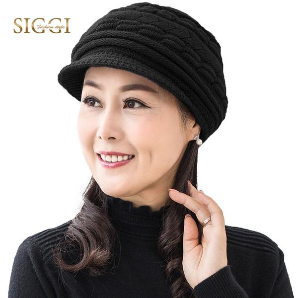 

fancet winter spring knitted berets hats for girls peaked warm solid soft viscose beanies skullies cute casual 2020 caps 89509, Blue;gray