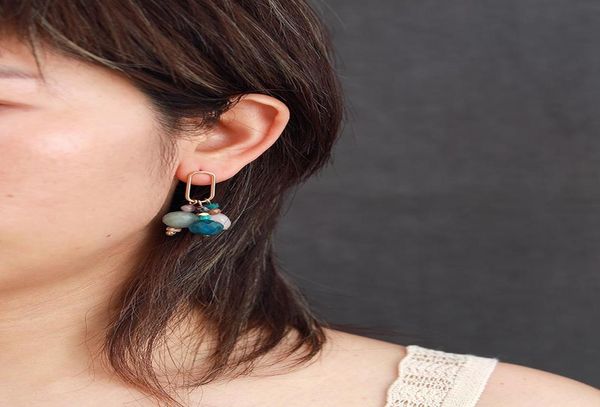 

последние женская мода натуральный камень падение серьги геометрическая chic мотаться серьги дизайнер ювелирных изделий оптовая dropshipping, Golden;silver