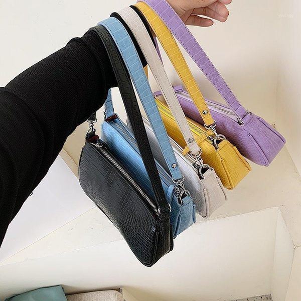 

waist bags niche handbags french retro crocodile pattern bag1